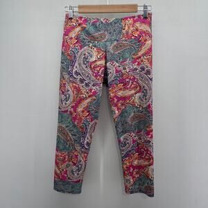 Free People Movement Cropped Leggings Womens Small/Medium Pink Teal Print‎ Yoga